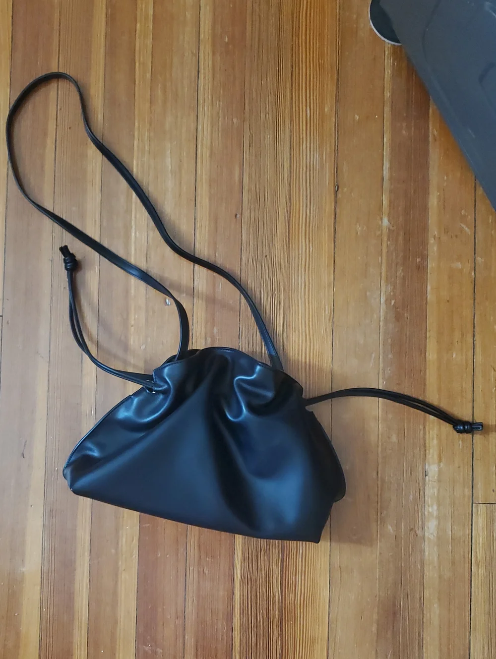 Drawstring Faux Leather Clutch